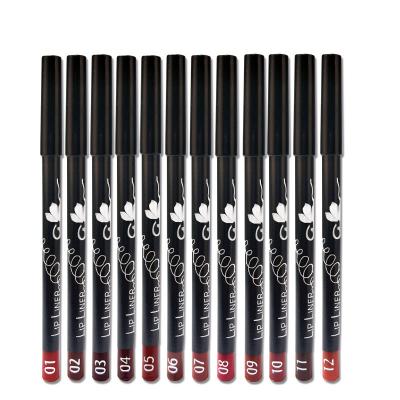 China Private Label 12 Colors Waterproof Lip Liner Pencils Slim Long Lasting Creamy Brown Lip Liner for sale