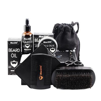 China Custom Organic Natural Growth Trimmer Beard Grooming Kit Acne Treatment Private Label Beard Care Kit For Men for sale