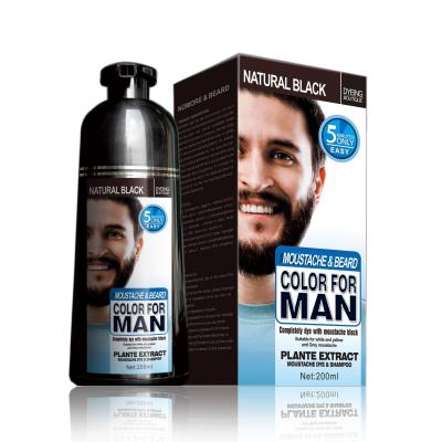 China Wholesale DEEP CLEANING Mens Organic Private Label Beard Color Dye Shampoo Beard Dye For Men for sale