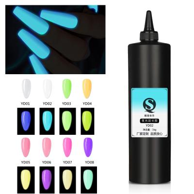 China Nail Builder Wholesale Private Extension Label Soak Off LED Glow In The Dark UV Nail Gel Polish Glue for sale