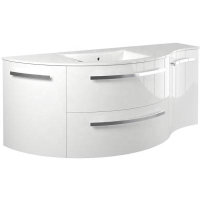 China Europe Modern Round Bathroom Vanity Unit Large Size Design Glass Basin Cabinet for sale