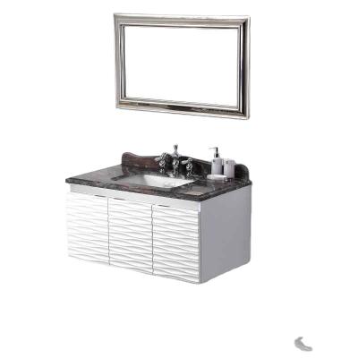 China Modern Bathroom Vanity With Vessel Sink 1 Set Stainless Steel Bathroom Mirror Cabinet SS9009 for sale