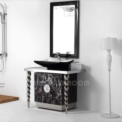 China New Modern Stainless Steel Bathroom Furniture Hotel Bathroom Vanity for sale