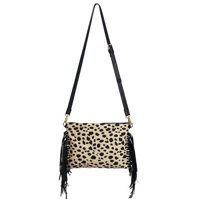 China Tassel handbag hippie leopard bags wholesale women shoulder leopard cross - body bag tassel hippie handbag for sale