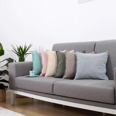 China PORTABLE Popular High Quality Soft Throw Sofa Cushion Cover Washed Linen Decorative Pillow Cover for sale