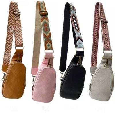 China Fashion/Travel Guitar Straps Fanny Pack Custom Hot Selling Waist Bag for Women Vegan Leather Sling Belt Bag for sale