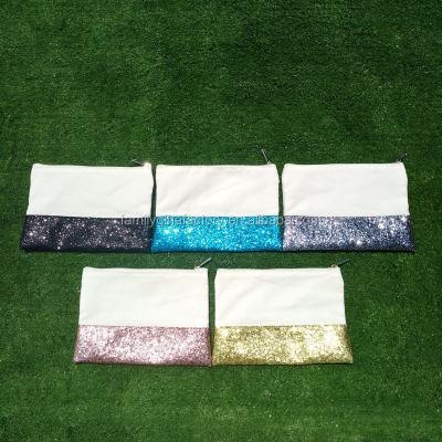 China Lady Customized Fashion Quality Female Canvas Glitter Make Up Bag for sale