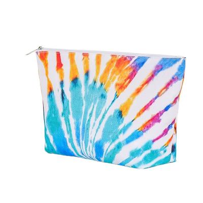 China Durable Tie-Dye New Fashion Makeup Case Cosmetic Bag Tie Dye Makeup Bag Super Large Capacity Wholesale Gift for sale