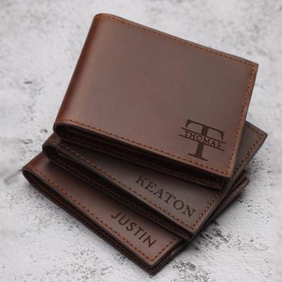 China New Convenient Wholesale Birthday Gifts Leather Wallet Customizable For Men for sale