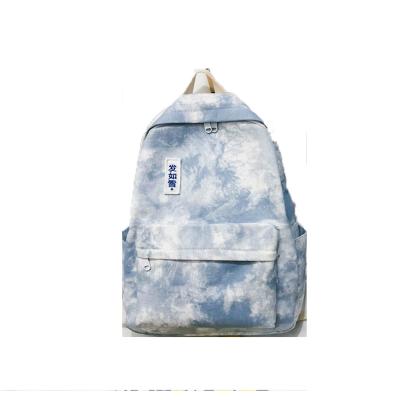 China Custom Anti-theft Tie Dye Wholesale Ladies School Bag Design Canvas Tie Dye Large Backpack For Girl for sale