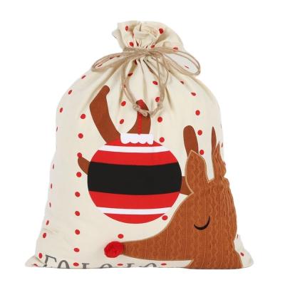 China Hot Sale Christmas Dot Santa Bags Deer Santa Sacks Large Christmas Gifts Canvas Polka Dot Wholesale Red Polka Dot Santa Bags Deer Santa Sacks Large Christmas Gifts Canvas for sale