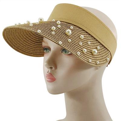 China Handmade Natural Summer Women's Hat Raffia Pear Spring Transparent Hat Ponytail Straw Face Sun Visor Image Summer Hats for sale