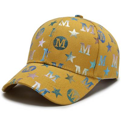 China Unisex Capp Shiny Reflective Outdoor Sun Visor Baseball Star Letter 6-Panel Printing Cute Sports Hat for sale