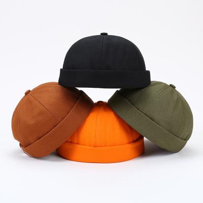 China COMMON retro cuff port skull docker brimless rolled bowler cover no brim hats hat for sale