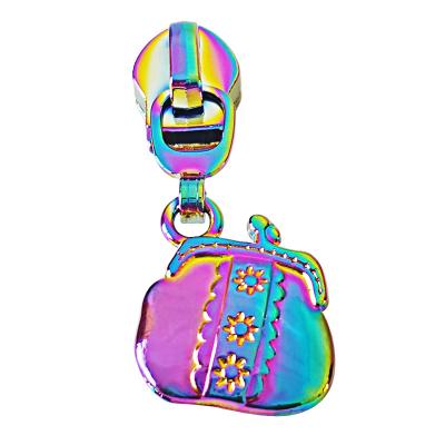 China Other Fashion Rainbow Decorative Handbag Zipper Pulls Metal Zipper Ends Key Zipper Sliders Puller For Purse And Garment for sale