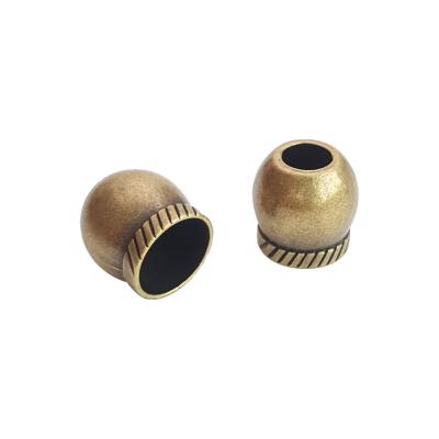 China Custom Antique Bronze Round Cylinder Fashion Rope Lock Rope Stopper Cord Nickel Free for sale