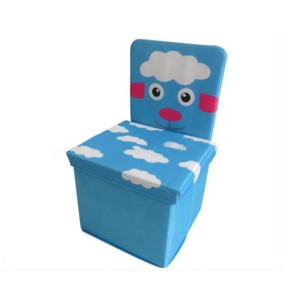 China Cheap Traditional Kids Cartoon Storage Folding Study Chair With Storage Box for sale