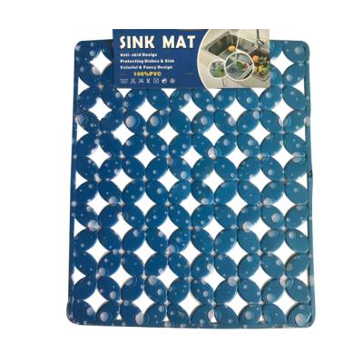 China Sustainable Kitchen Under Plate Sink Protector PVC Sink Mat Non-Slip Kitchen Mat With Printing for sale