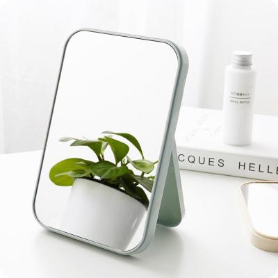 China Modern Simple Folding HD Makeup Mirror Desktop Makeup Mirror Square Princess Mirror Simple Folding Portable Mirror for sale