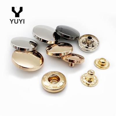 China Curved Plating Metal Snap Button Outdoor Clothing Stocked for sale