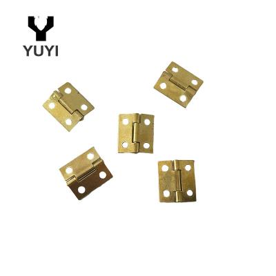 China Modern Small Two Hole Gold Metal Rectangle Wooden Box Hinge for sale