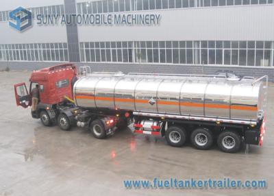 China Ammonium Mitrate Oxidatioin Fuel Tank Trailer , 28000L 3 Axle Stainless Steel Tanker Trailers for sale