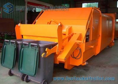 China Horizontal Compression 6x4 Hook Lift Garbage Trucks With Hanging Barrel for sale