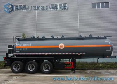 China Sodium Hydroxide Solution Oil Tank Trailer , 20 m3 Carbon Steel Tank for sale