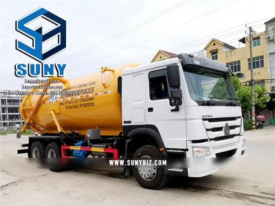 China Sinotruk HOWO 15000L Vacuum Sewage  Suction Tank Truck 6x4 15 m3 Sucking Tanker Truck with Jurop Vacuum Pump for sale