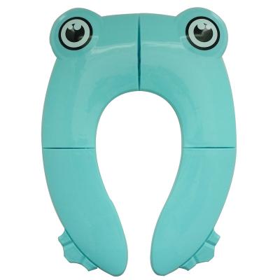 China Hot Selling Eco-freindly Cute Big Eyes Frog Travel Cushion Pointed Folding Padded Kids Toilet Seat for sale