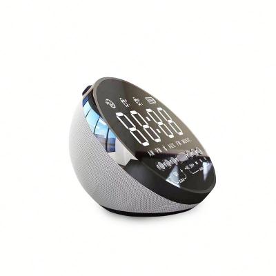 China Fashionable Wireless Mirror Digital Alarm Clock Digital BT Speaker with TF USB FM Radio for sale