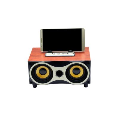 China Wireless Hot Selling Party Wooden Phone Stand Speaker Deep Bass Deep Bass Speaker With Subwoofer Soundbar Loudspeaker for sale