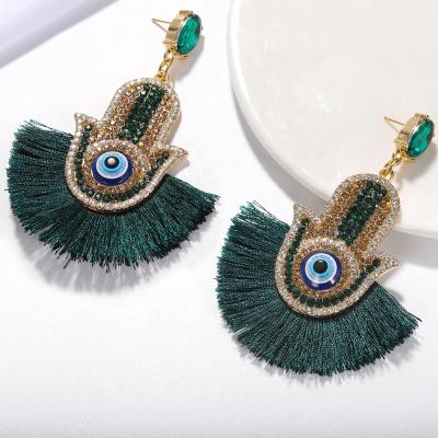 China Fast Delivery Jewelry Gift Eyes Tassel Earrings For Women Girl Fringed Drop Earings for sale