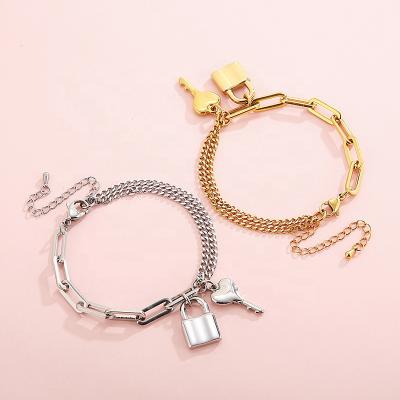 China Environmentally friendly new simple titanium steel lock temperament bohemian thick chain main bracelet for women for sale