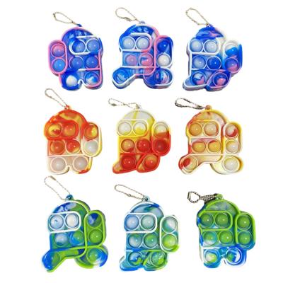 China Astronaut Jumping Hot Sale Busty Push Bubble Relief Worry Stress Silicone Key Chain Office\Garden\Home\School 2022 for sale