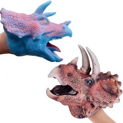 China High Quality Manufacturer Spot Shark Soft Silicone Kids Role Playing Toys Dinosaur Animal Hand Puppet for sale