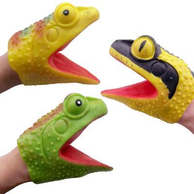 China High Quality Manufacturer Spot Shark Soft Silicone Children Role Playing Toys Lizard Animal Hand Puppet for sale