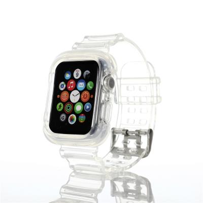 China Low MOQ 2020 new transparent silicone watch band for apple watch band for iwatch 4 5 6 40 44mm for sale