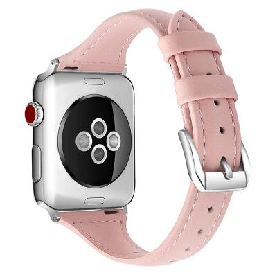 China Water Resistant Leather Strap Small Size Leather Watch Band For Apple Watch Band for sale