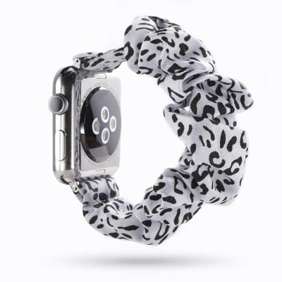 China Wholesale Low MOQ Women's Stripe Elastic Scrunchie Watch Band Leopard Print Plaid Monogrammed for sale