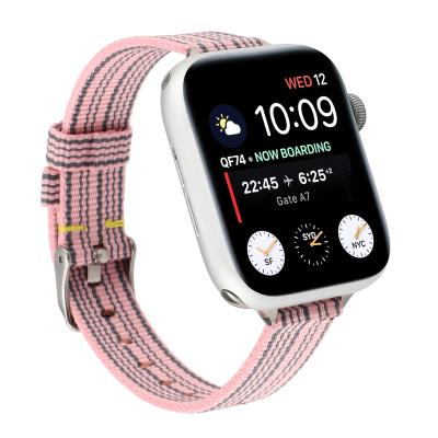 China Low MOQ nylon fabric strap for apple watch band 40mm 44mm ladies fabric watch band for iwatch band 38 42mm for sale