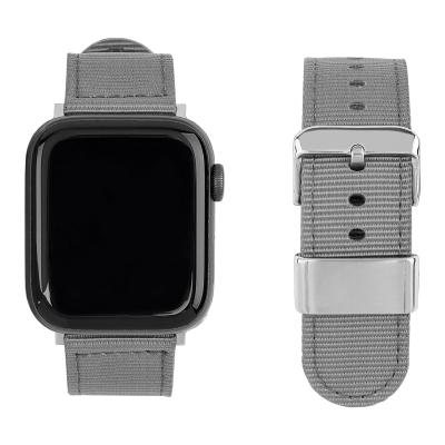 China Waterpoof Nylon Watch Bands for Apple Watch Series 7/6/5/4/3/2/1 Se, Nylon Metal Swing Ring Strap for iwatch for sale