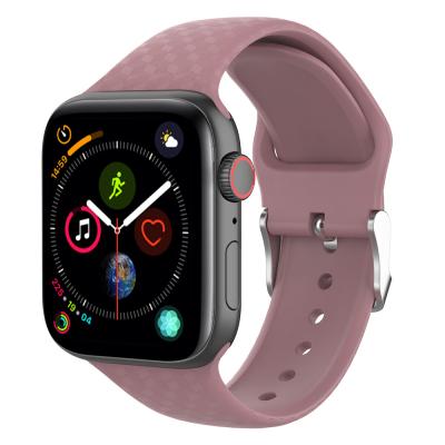 China New Water Resistant Silicone 3D Texture Band For Apple Watch Band 6 5 Soft Sport Watch Bands Strap for sale