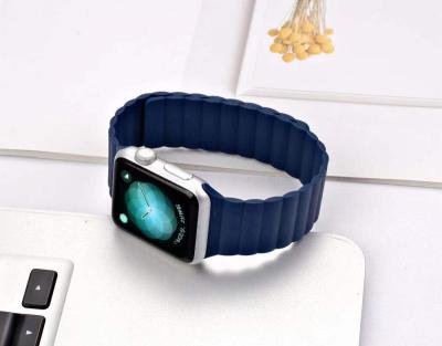 China 2020 New Water Resistant Silicone Magnetic Watch Band For Apple Watch Series 6 Waterproof Sports Watch Band 40mm 44mm for sale