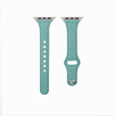 China Low MOQ Watch Band For iWatch 6 Series 5 Se Band 44mm Leather Strap 40mm Thin for sale