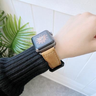 China Water Resistant Leather Strap For Apple Watch Band For i Watch 42mm 44mm For Apple Watch 6 4 5 38mm 40mm for sale