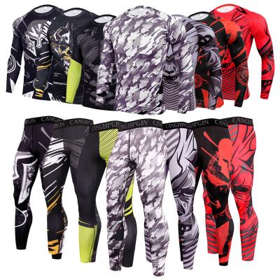 China Breathable Sport Compression T-shirt Running Pants Fits Men Jogging Suits Tracksuit Sets Gym Fitness Training Gaiters Sportswear for sale