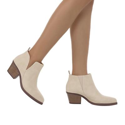 China Fashion Trend Stylish Women's Shoes With Artificial PU Low Heel Ankle Boots for sale