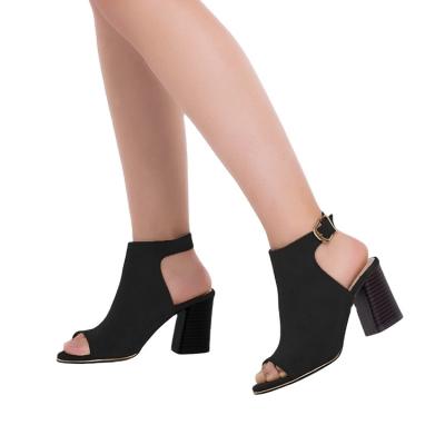 China Wholesale Fashion Trend Middle East Fashion Women's Ankle Short Boots, Open Toe Middle Heel Cool Boots for sale