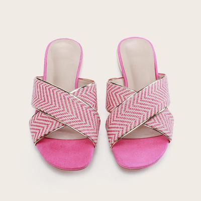 China Fashion Trend Wholesale Summer Women's Slippers Sexy Line Stripe Slippers For Outdoor for sale